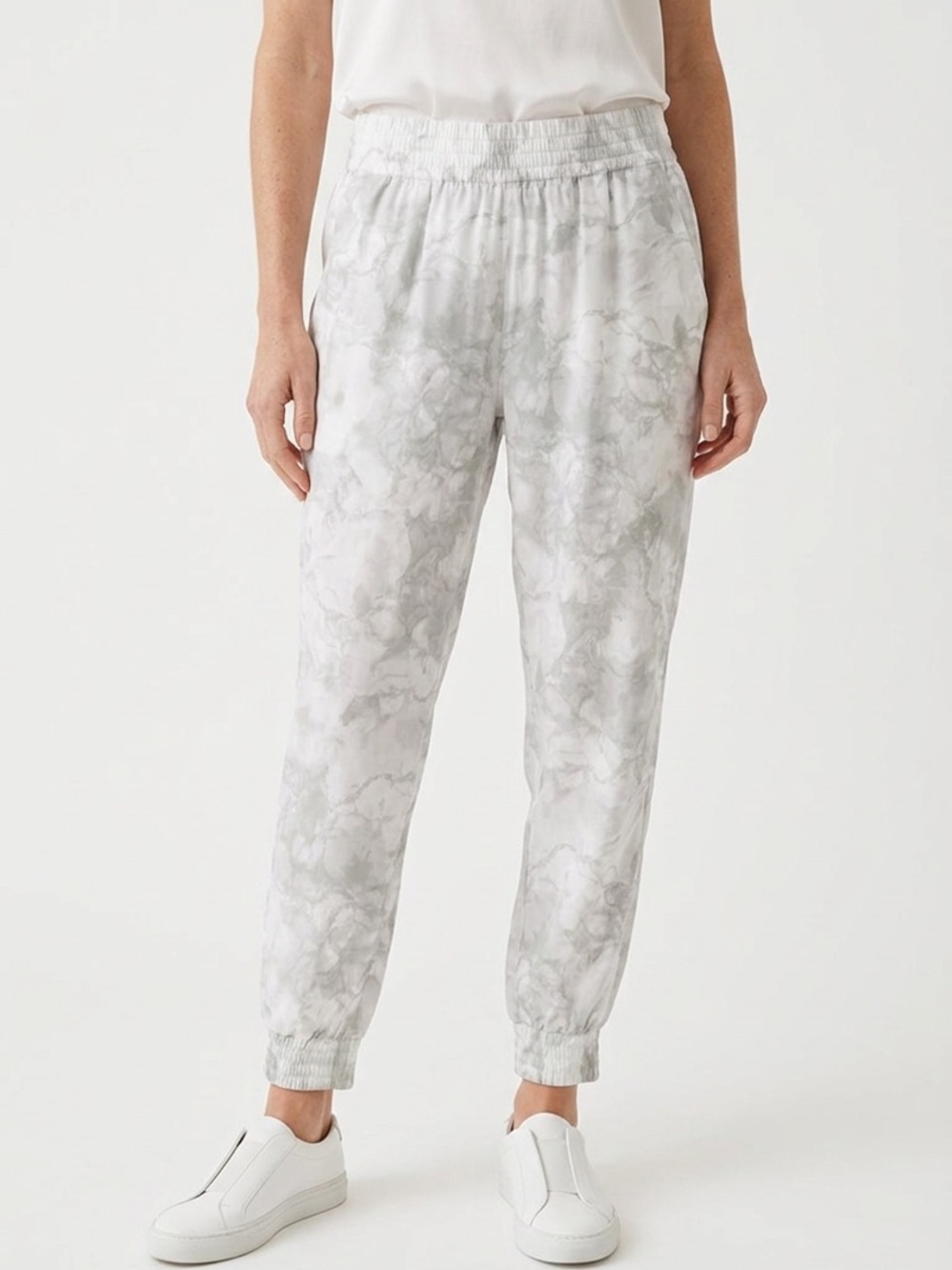 OLD NAVY | Active Light Gray Green White StretchTech Jogger Pants Women’s Size L